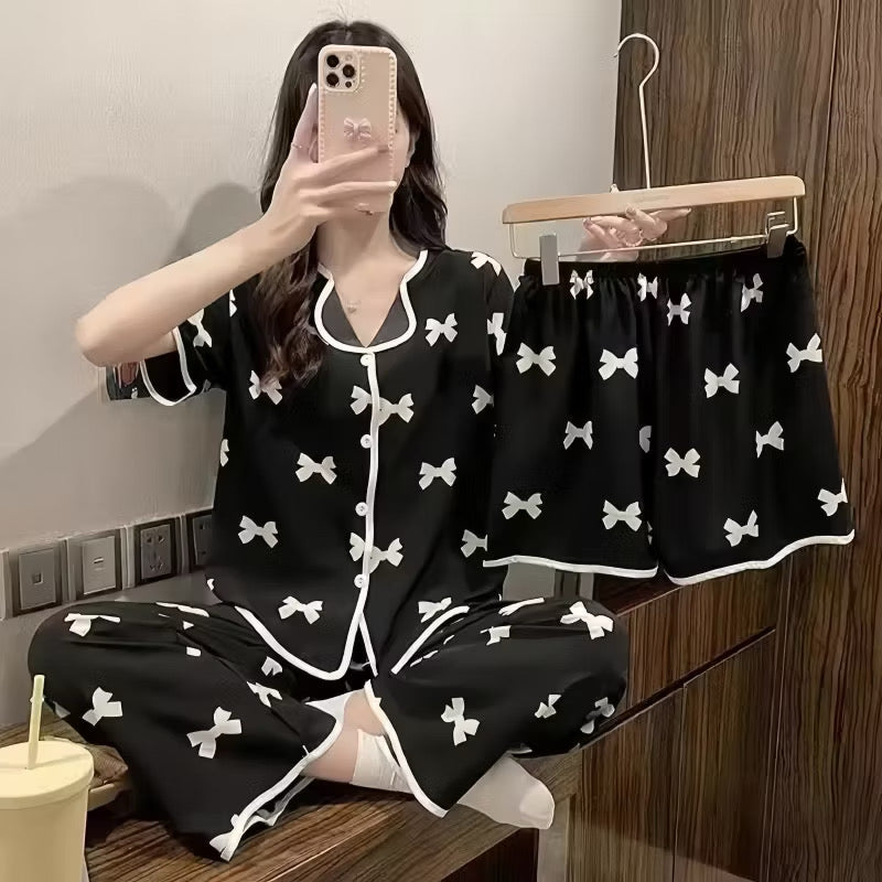 3in1 Comfortable and Breathable Cotton Sleepwear Set