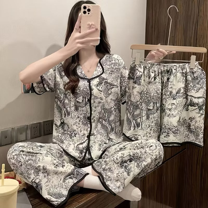 3in1 Comfortable and Breathable Cotton Sleepwear Set